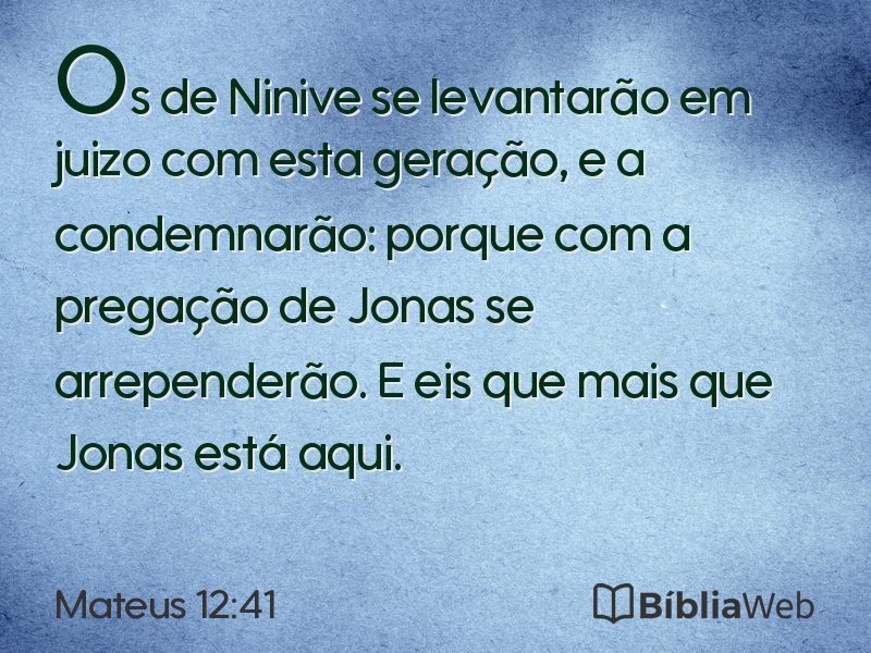 Mateus 12:41 em imagem para compartilhar