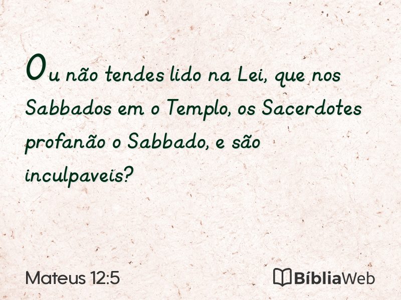 Mateus 12:5 em imagem para compartilhar