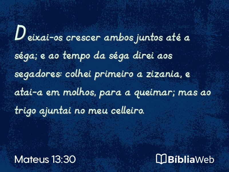 Mateus 13:30 em imagem para compartilhar
