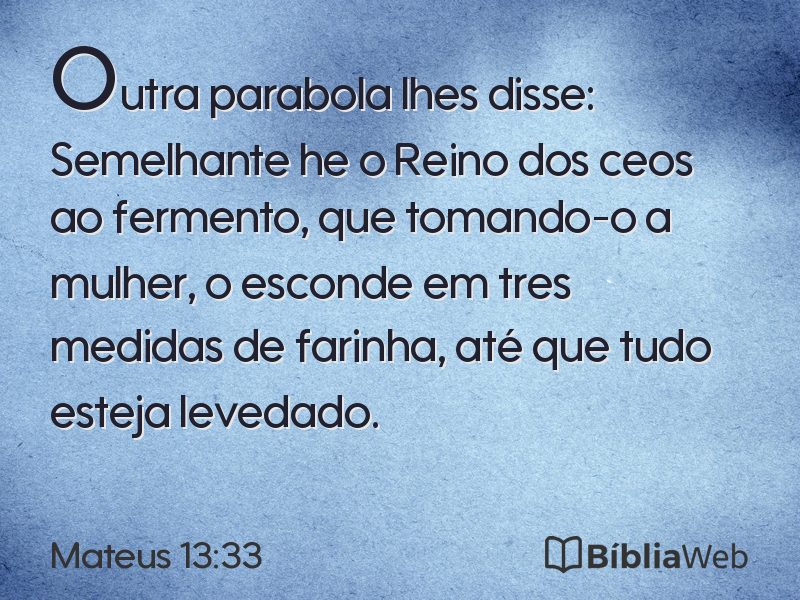 Mateus 13:33 em imagem para compartilhar