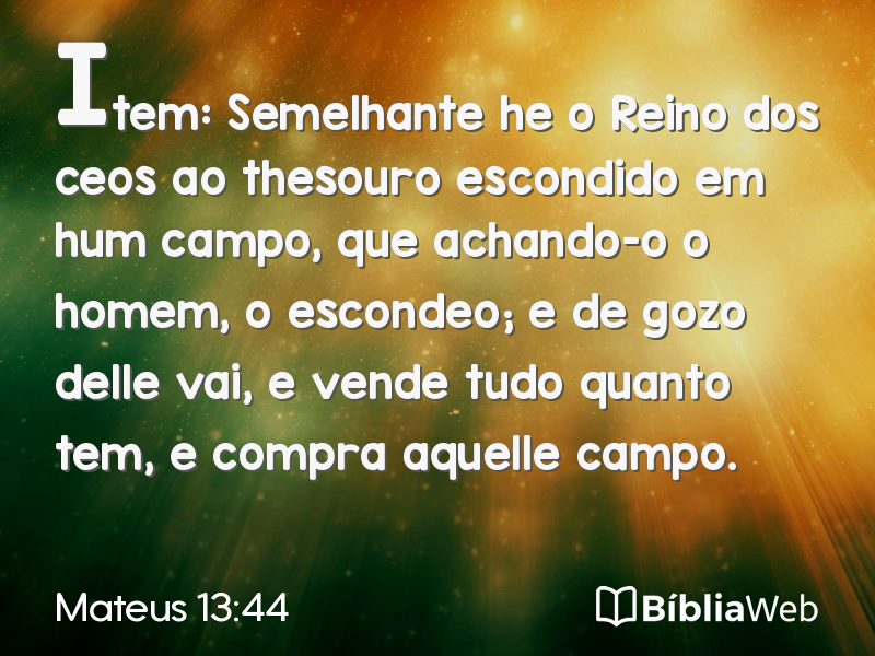Mateus 13:44 em imagem para compartilhar