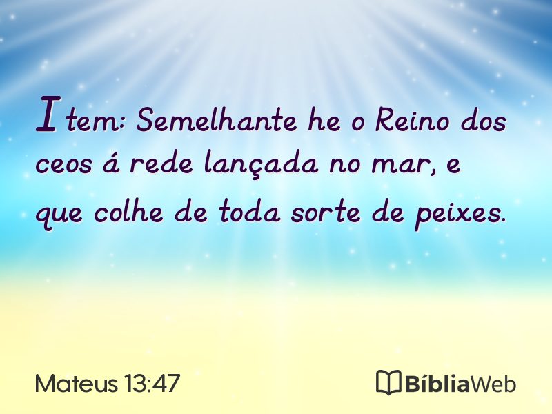 Mateus 13:47 em imagem para compartilhar