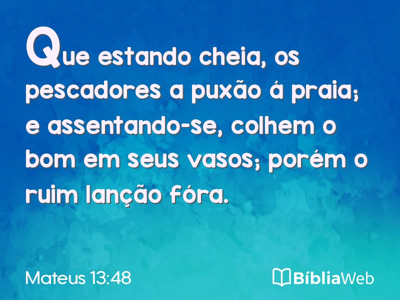 Mateus 13:48 em imagem para compartilhar