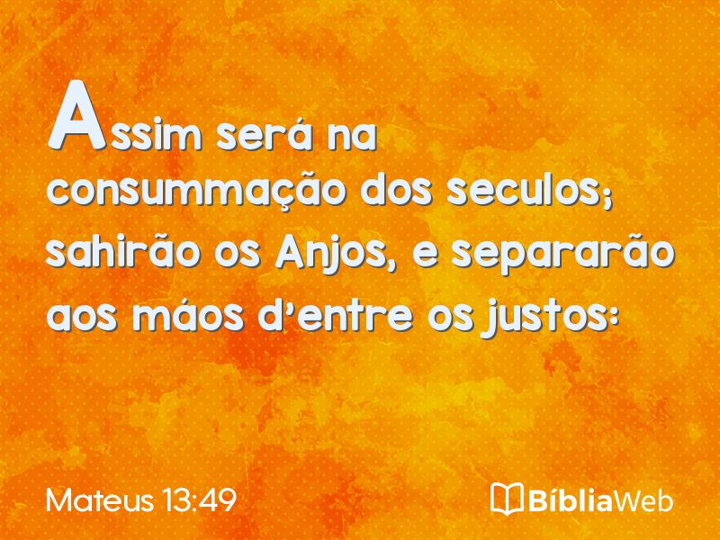 Mateus 13:49 em imagem para compartilhar