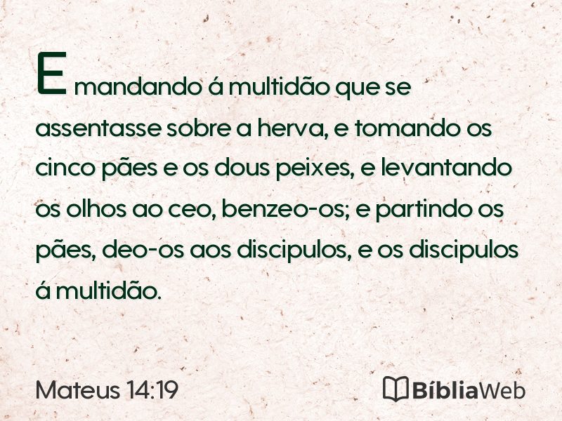 Mateus 14:19 em imagem para compartilhar
