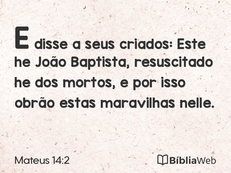 Mateus 14:2 em imagem para compartilhar