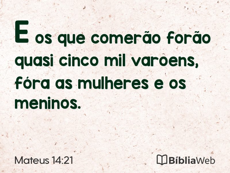 Mateus 14:21 em imagem para compartilhar