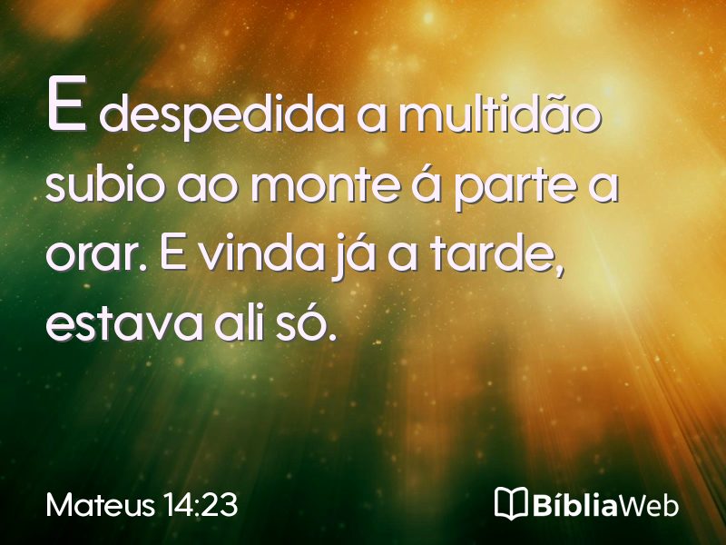 Mateus 14:23 em imagem para compartilhar