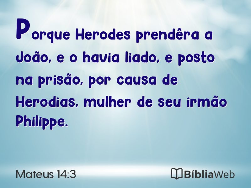 Mateus 14:3 em imagem para compartilhar