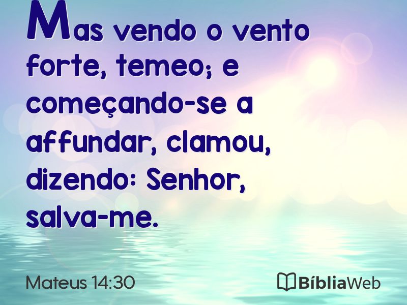 Mateus 14:30 em imagem para compartilhar