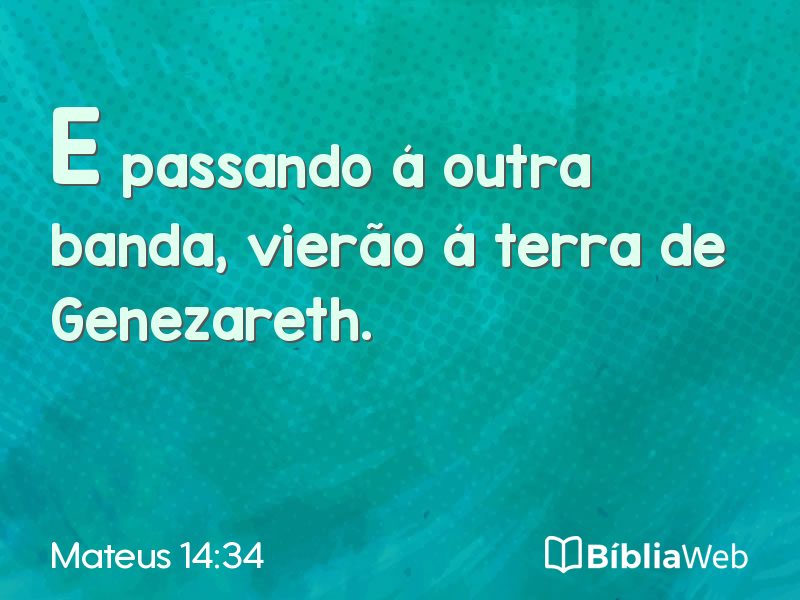 Mateus 14:34 em imagem para compartilhar