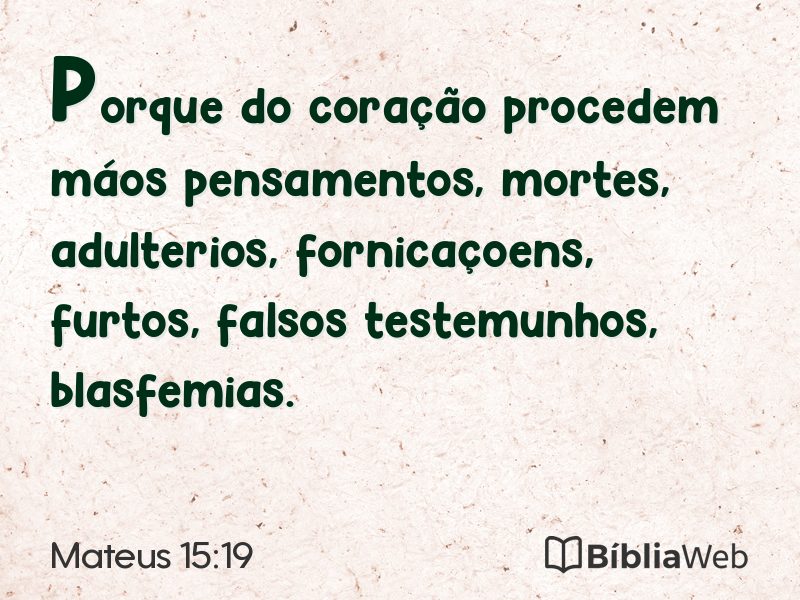 Mateus 15:19 em imagem para compartilhar