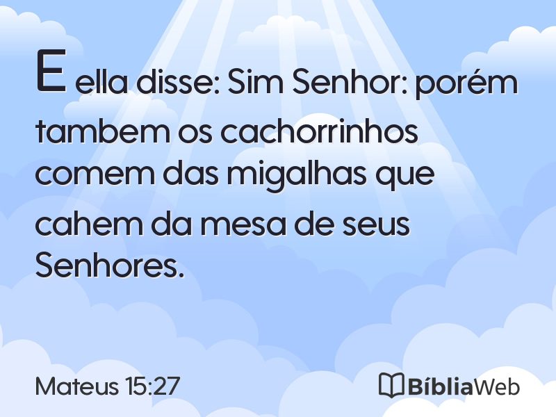 Mateus 15:27 em imagem para compartilhar
