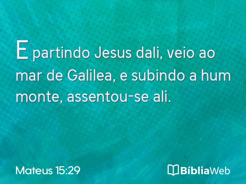 Mateus 15:29 em imagem para compartilhar