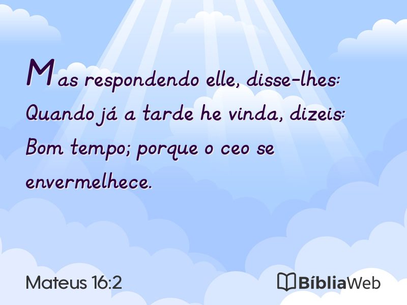 Mateus 16:2 em imagem para compartilhar