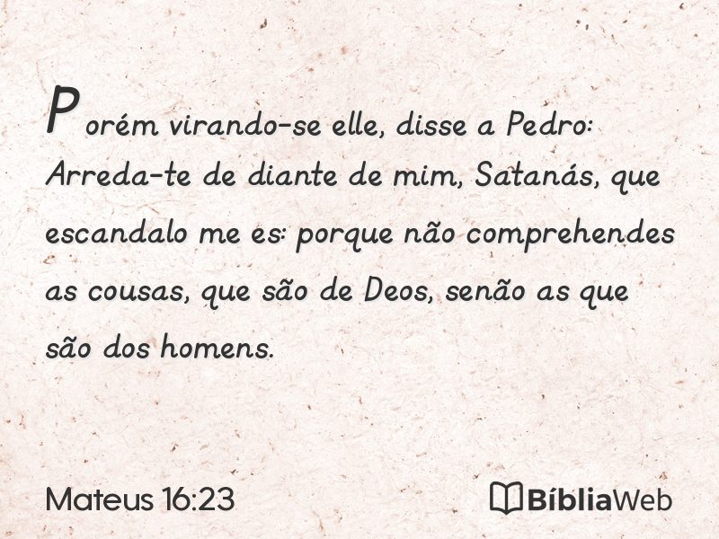 Mateus 16:23 em imagem para compartilhar