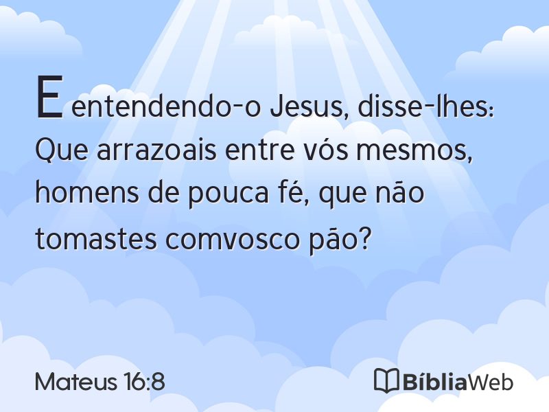 Mateus 16:8 em imagem para compartilhar