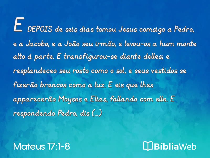 Mateus 17:1-8 em imagem para compartilhar