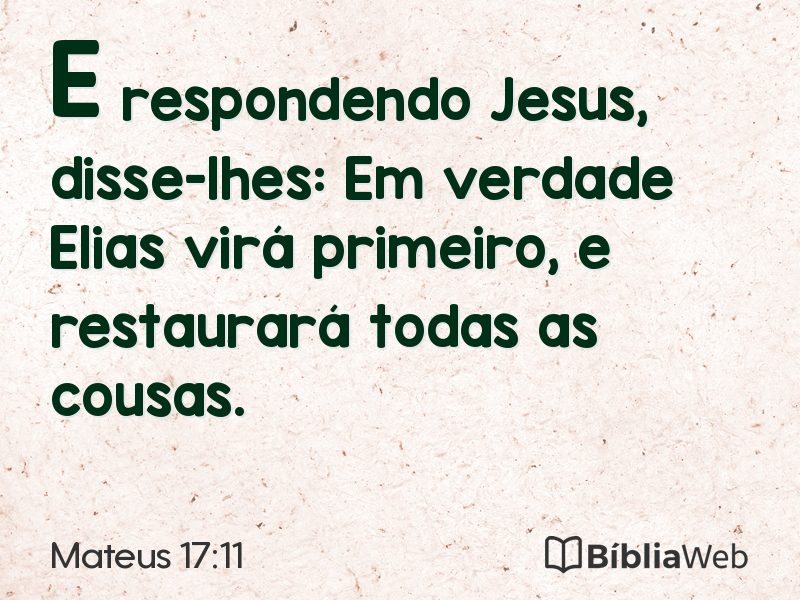 Mateus 17:11 em imagem para compartilhar