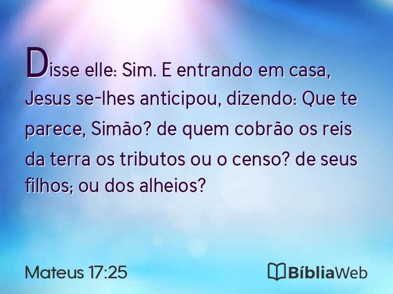 Mateus 17:25 em imagem para compartilhar