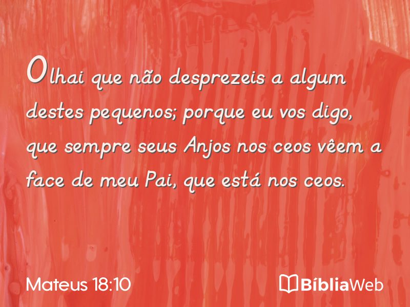 Mateus 18:10 em imagem para compartilhar