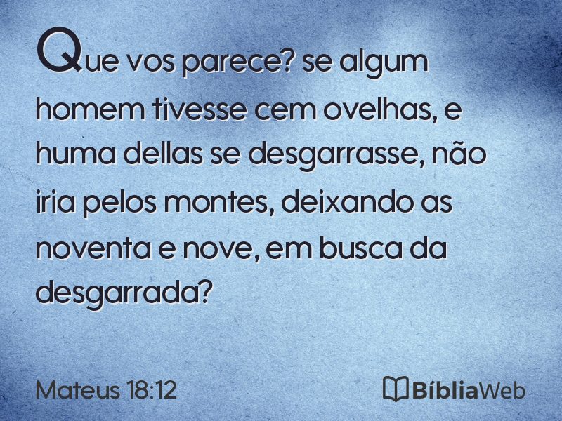 Mateus 18:12 em imagem para compartilhar