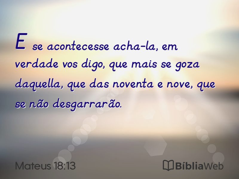 Mateus 18:13 em imagem para compartilhar