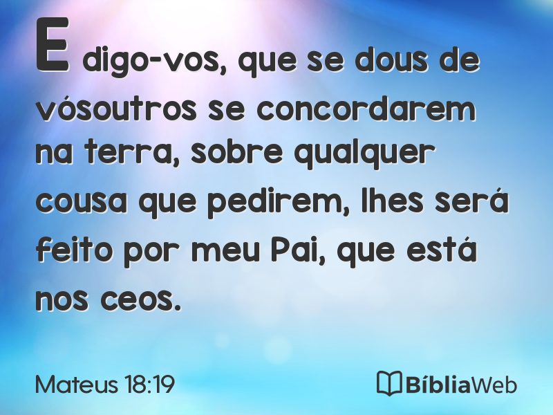 Mateus 18:19 em imagem para compartilhar