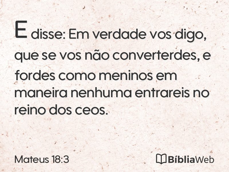 Mateus 18:3 em imagem para compartilhar