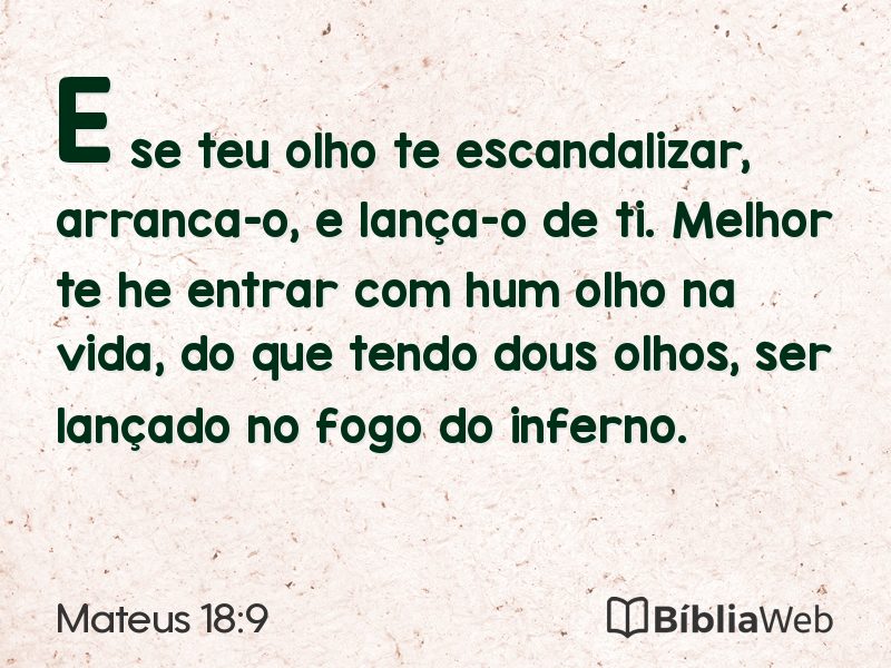 Mateus 18:9 em imagem para compartilhar