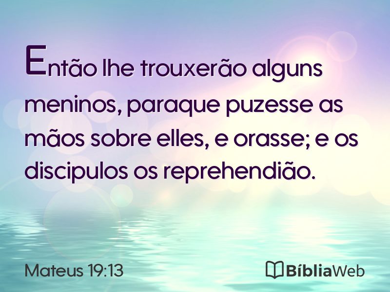 Mateus 19:13 em imagem para compartilhar