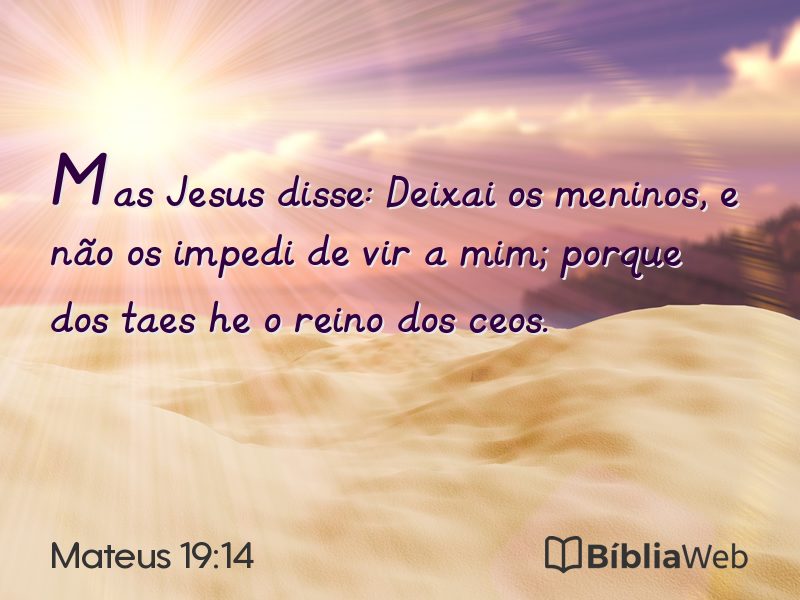 Mateus 19:14 em imagem para compartilhar