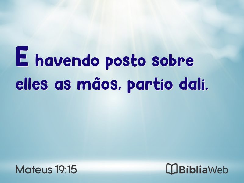 Mateus 19:15 em imagem para compartilhar