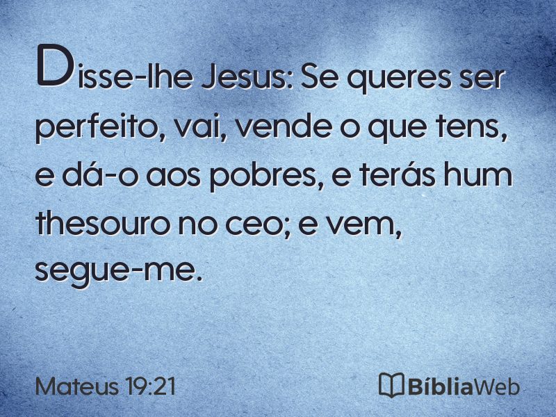 Mateus 19:21 em imagem para compartilhar