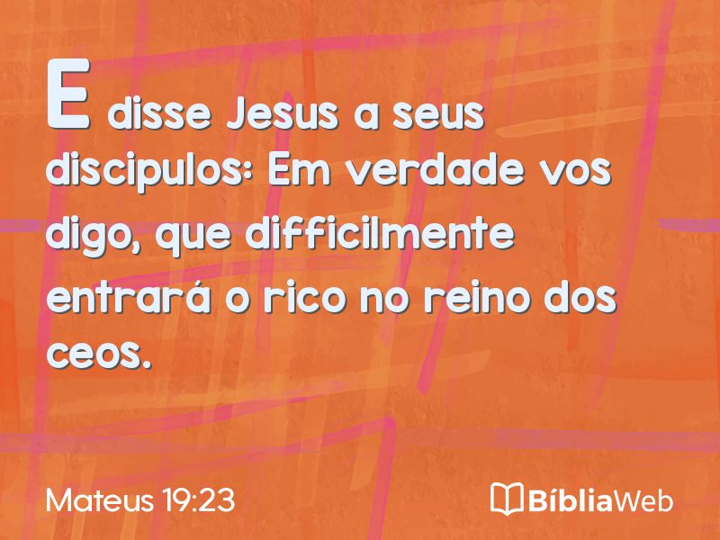 Mateus 19:23 em imagem para compartilhar