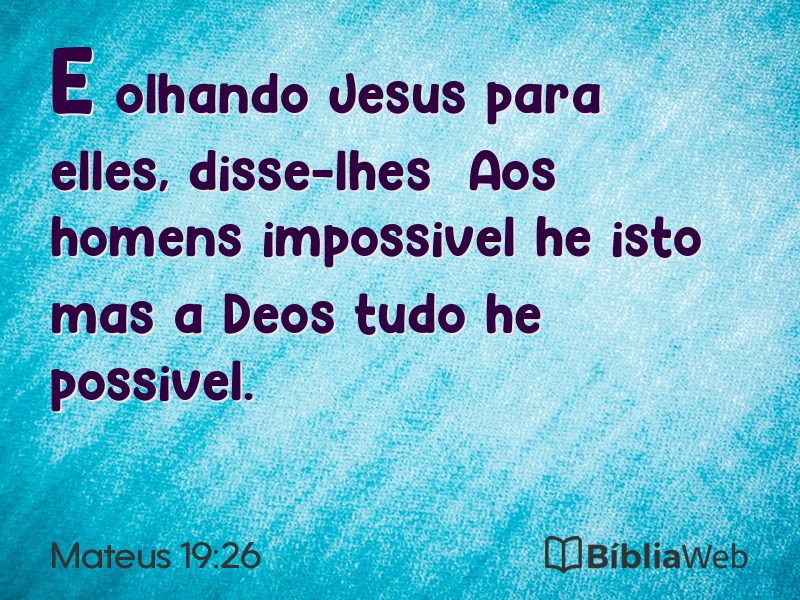 Mateus 19:26 em imagem para compartilhar