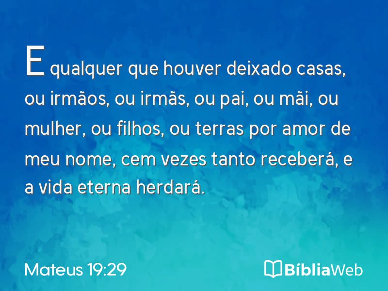 Mateus 19:29 em imagem para compartilhar