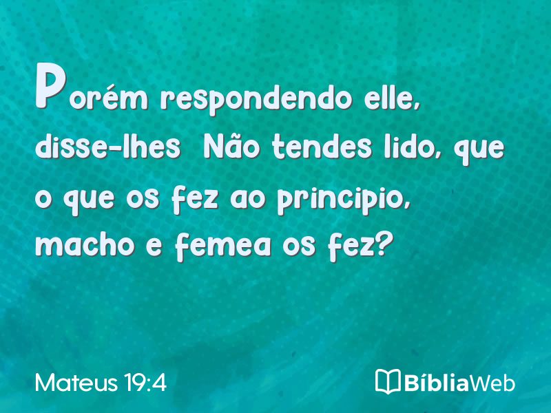 Mateus 19:4 em imagem para compartilhar