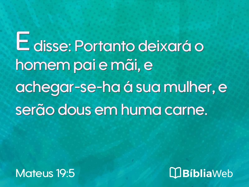 Mateus 19:5 em imagem para compartilhar