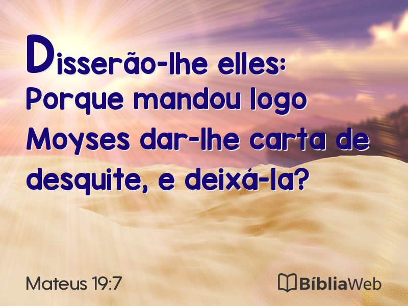 Mateus 19:7 em imagem para compartilhar