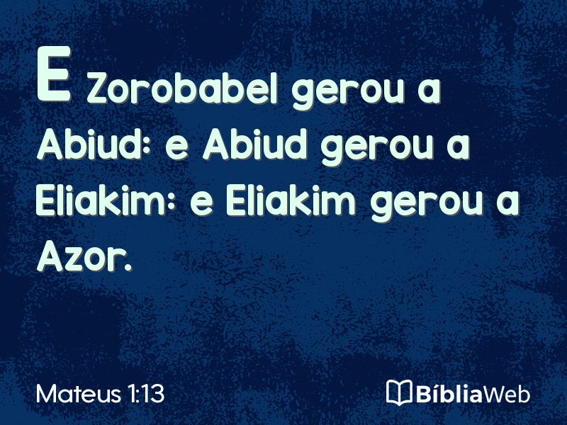 Mateus 1:13 em imagem para compartilhar