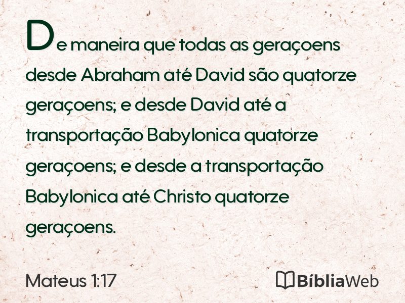 Mateus 1:17 em imagem para compartilhar