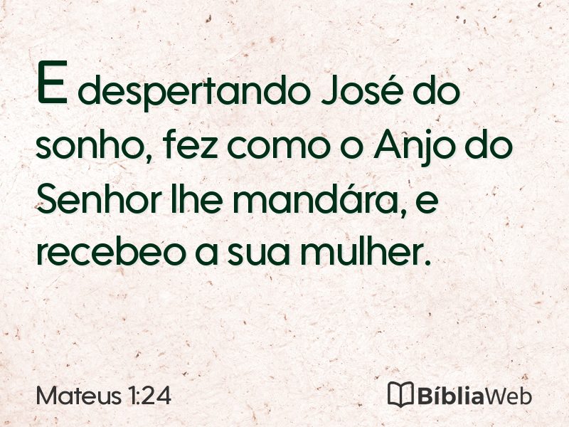 Mateus 1:24 em imagem para compartilhar