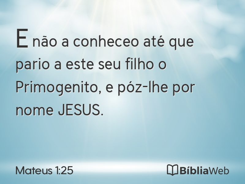 Mateus 1:25 em imagem para compartilhar