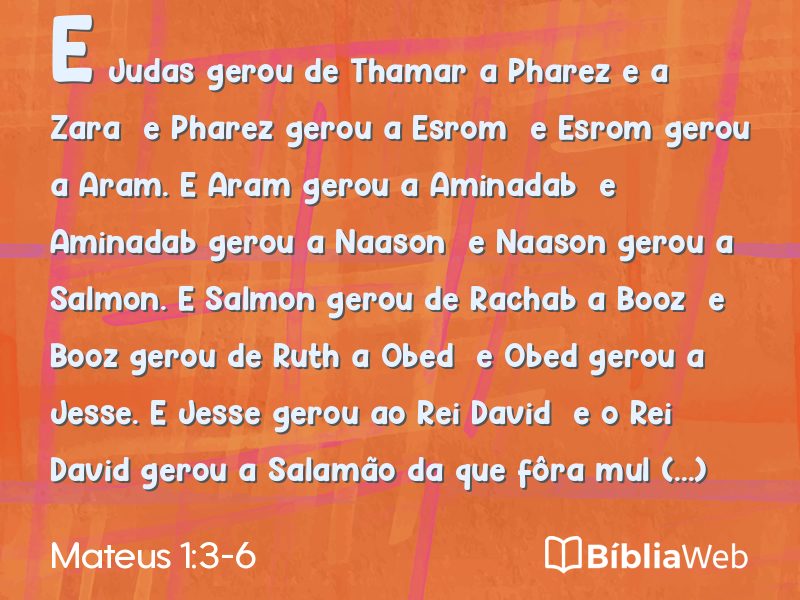 Mateus 1:3-6 em imagem para compartilhar