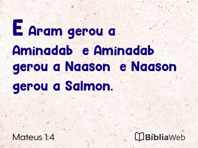 Mateus 1:4 em imagem para compartilhar
