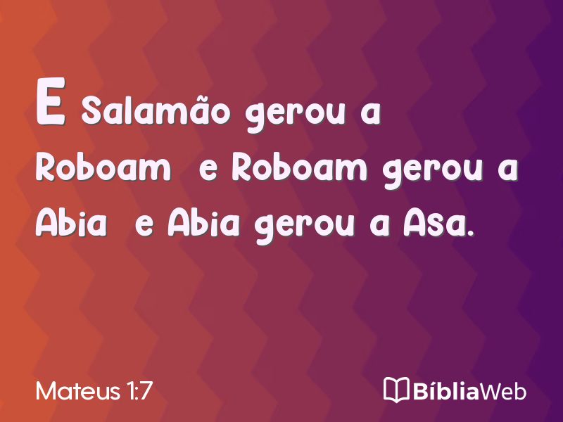 Mateus 1:7 em imagem para compartilhar