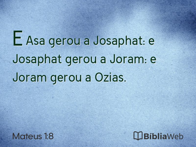 Mateus 1:8 em imagem para compartilhar