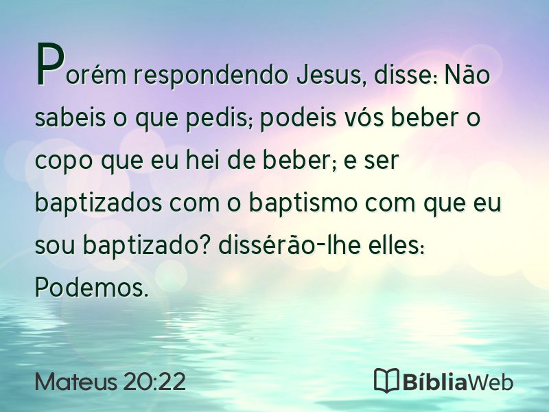Mateus 20:22 em imagem para compartilhar
