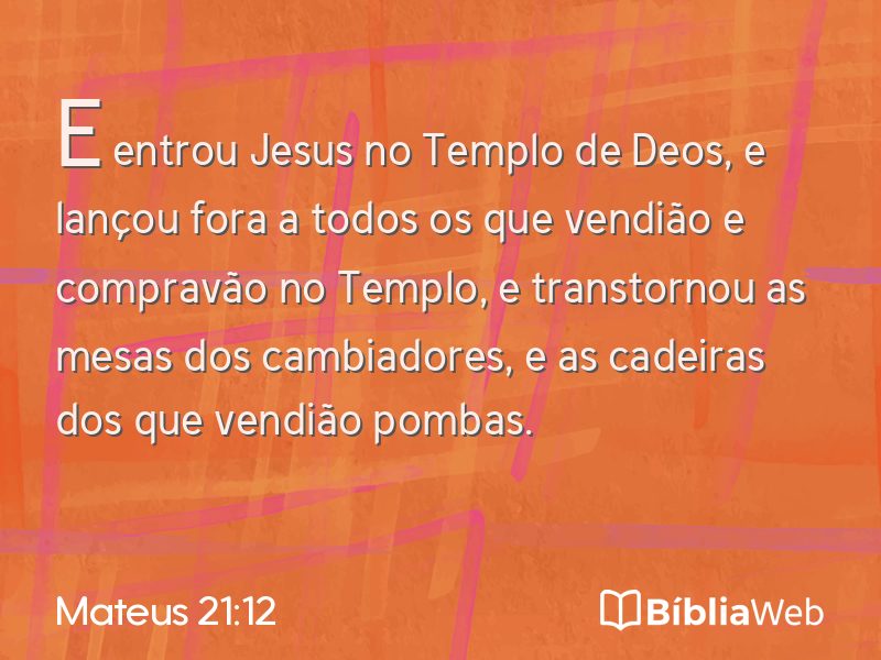 Mateus 21:12 em imagem para compartilhar